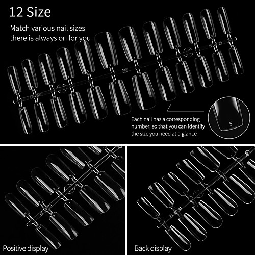 

500pcs French False Acrylic Nail Tips Cover Tips Coffin Fake Nails UV Gel Manicure Fake Nail Tips