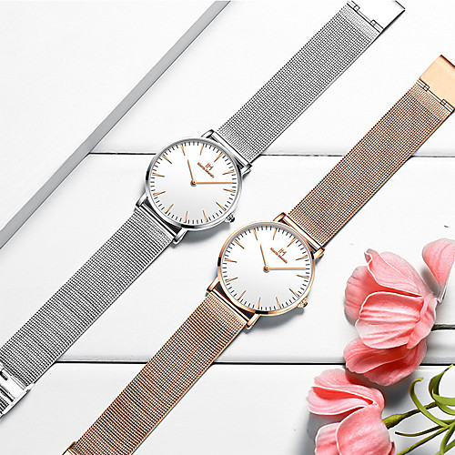 

Women's Steel Band Watches Minimalist Fashion Stainless Steel Japanese Quartz Rose Gold WhiteSilver Black Water Resistant / Waterproof 30 m 1 pc Analog One Year Battery Life