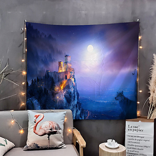 

Home Living Tapestry Wall Hanging Tapestries Wall Blanket Wall Art Wall Decor Forest Tree Blue Sky Cloudy Tapestry Wall Decor