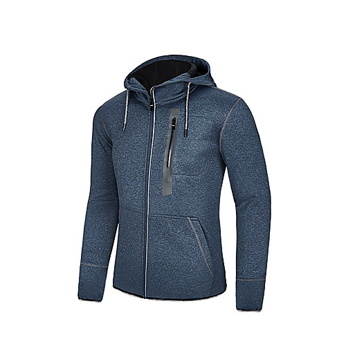 

Men's Full Zip Elastane Track Jacket Hoodie Jacket Running Jacket Running Walking Fitness Thermal / Warm Lightweight Windproof Sportswear Hoodie Top Long Sleeve Activewear Stretchy