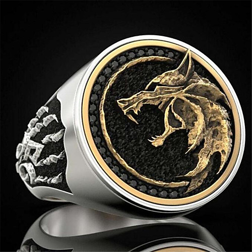 

Ring Vintage Style Champagne Silver Copper Wolf Head Fashion 1pc 9 10 11 12 / Men's