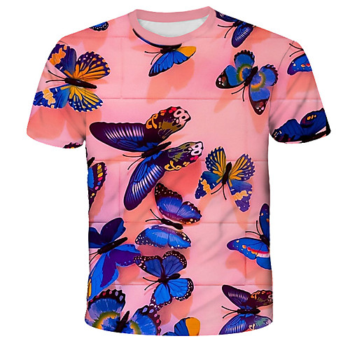 

Men's Graphic Animal Butterfly Print T-shirt Street chic Exaggerated Daily Holiday Rainbow