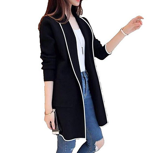 

Women's Trench Coat Daily Long Solid Colored Wine / Black / Gray M / L / XL