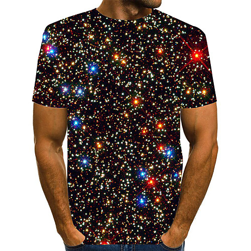 

Men's Graphic Print T-shirt Street chic Exaggerated Daily Going out Rainbow