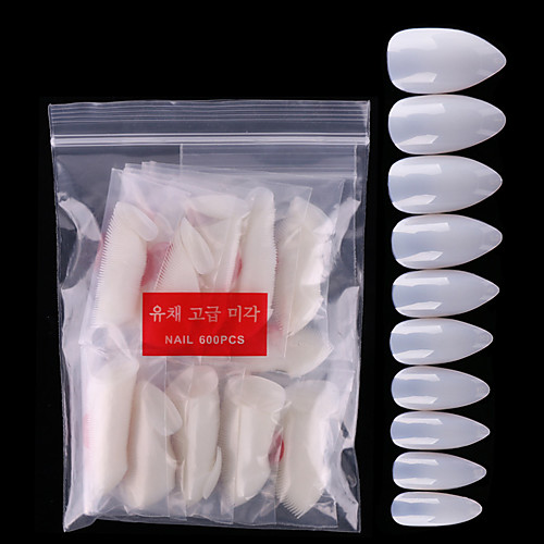 

600pcs Plastics Ergonomic Design Durable Simple Elegant Office / Career Daily Artificial Nail Tips for Finger Nail / Romantic Series
