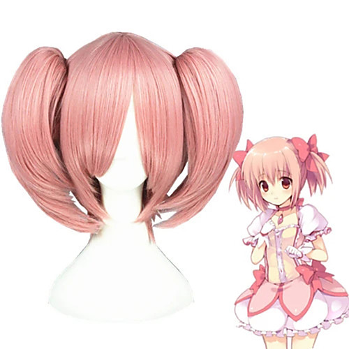 

Cosplay Wig Kaname Madoka Puella Magi Madoka Magica Straight Cosplay Asymmetrical Neat Bang With Bangs Wig Medium Length Pink Synthetic Hair 14 inch Women's Anime Cosplay Lovely Pink