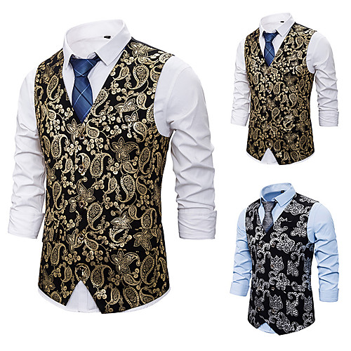 

Plague Doctor Vintage Gothic Steampunk Masquerade Vest Waistcoat Men's Costume Golden / Silver Vintage Cosplay Event / Party Sleeveless