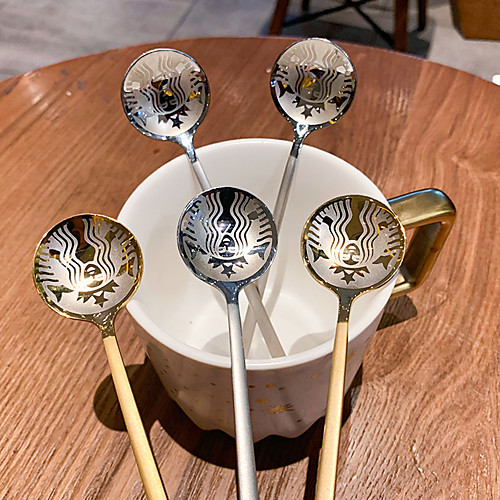 

Stainless Steel Spoon 1 pcs Gold Spoon for Ice Cream Dinner Tableware Gold Plated Dessert Tea Coffee Spoons