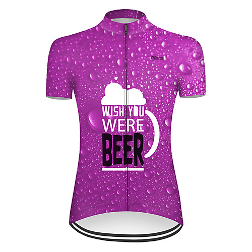 

21Grams Women's Short Sleeve Cycling Jersey Nylon Violet Oktoberfest Beer Bike Top Mountain Bike MTB Road Bike Cycling Breathable Sports Clothing Apparel / Micro-elastic