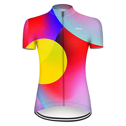 

21Grams Women's Short Sleeve Cycling Jersey Nylon Red / Yellow Stripes Gradient 3D Bike Jersey Top Mountain Bike MTB Road Bike Cycling Breathable Quick Dry Sports Clothing Apparel / Micro-elastic