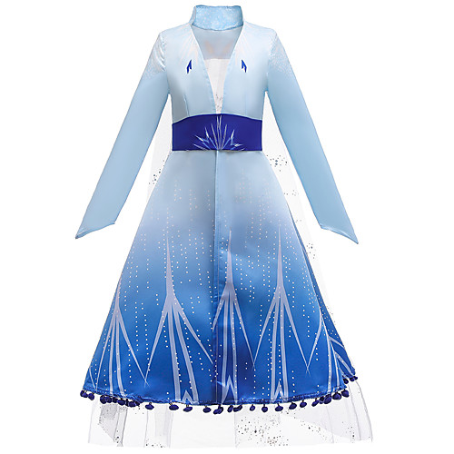 

Frozen Dress Cosplay Costume Costume Girls' Movie Cosplay European Helloween Blue Dress Belt Children's Day