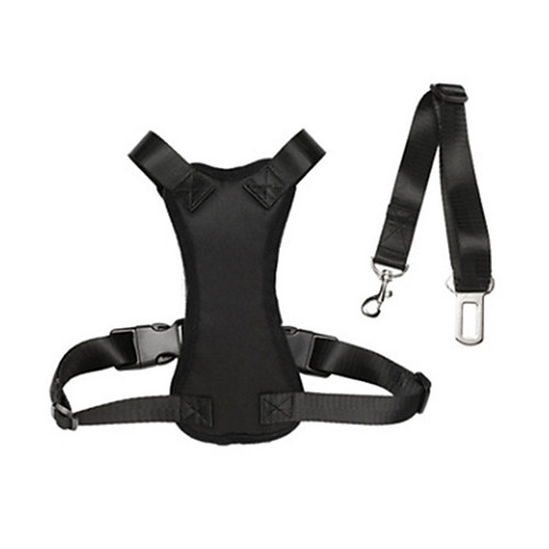 

Dog Harness Leash Car Seat Harness / Safety Harness Soft Vest Decoration Adjustable Flexible Escape Proof Outdoor Walking Solid Colored Nylon Small Dog Medium Dog Black 1pc