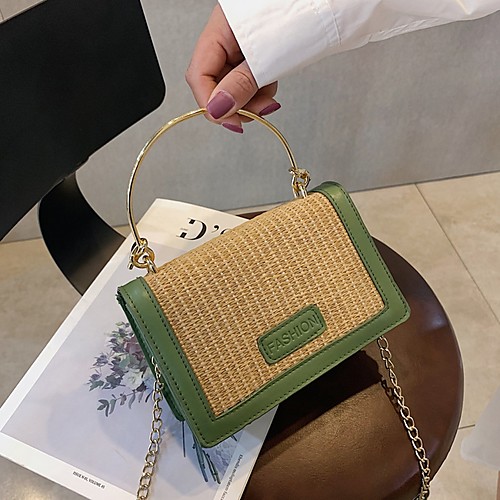 

Women's PU Crossbody Bag Color Block Black / Yellow / Green