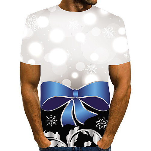 

Men's Geometric Graphic Print T-shirt Street chic Exaggerated Daily Going out Rainbow