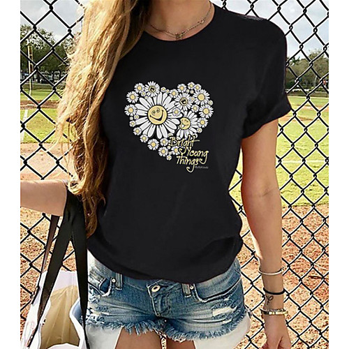 

Women's T-shirt Plus Size Graphic 3D Print Tops - Print Round Neck Loose Basic Daily Spring Summer Rainbow XS S M L XL 2XL 3XL 4XL 5XL 6XL / Going out