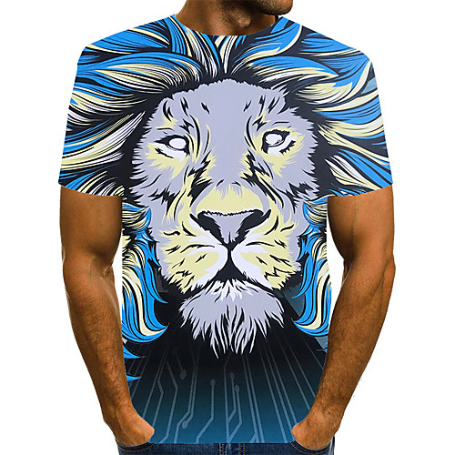 

Men's Graphic Print T-shirt Street chic Exaggerated Daily Going out Rainbow
