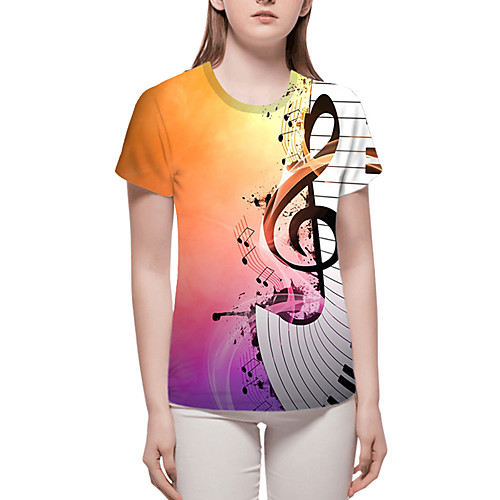 

Women's T-shirt Plus Size Graphic 3D Print Tops - Print Round Neck Loose Basic Daily Spring Summer Blue Red Blushing Pink Green Rainbow Gray S M L XL 2XL 3XL 4XL 5XL 6XL / Going out