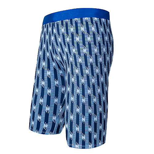 

Men's Swim Trunk Bottoms Swimwear Swimsuit - Striped Print Quick Dry L XL XXL Blue