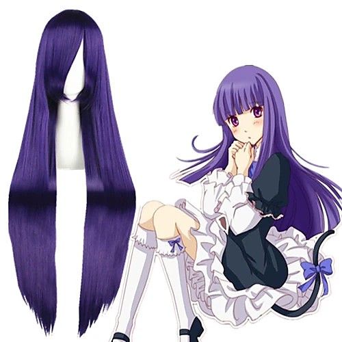 

Cosplay Wig Frederica Bernkastel Straight Cosplay Halloween With Bangs Wig Long Purple Synthetic Hair 39 inch Women's Anime Fashionable Design Cosplay Purple