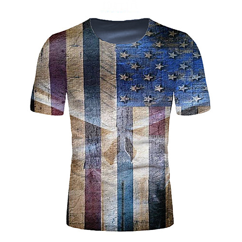 

Men's Graphic National Flag Print T-shirt Daily Blue