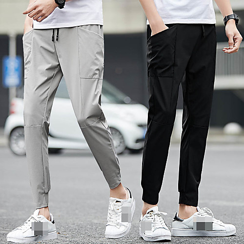 

Men's Joggers Jogger Pants Track Pants Sports & Outdoor Athleisure Wear Bottoms Pocket Drawstring Elastane Winter Fitness Running Jogging Training Breathable Quick Dry Soft Sport Black Gray