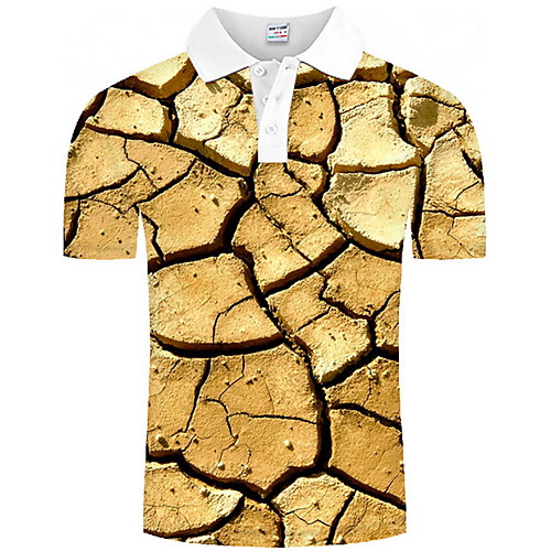 

Men's Graphic Print Polo Daily Yellow