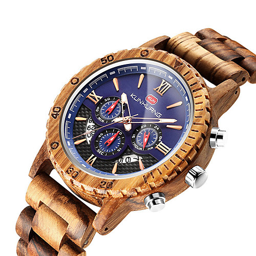 

Sport Watch Quartz Modern Style Stylish Wood Calendar / date / day Noctilucent Analog Casual Cool - Black Red Brown