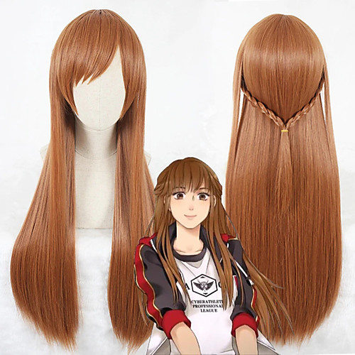 

Cosplay Wig Mucheng Su The Kings Avatar Straight Cosplay Asymmetrical With Bangs Wig Very Long Brown Synthetic Hair 32 inch Women's Anime Cosplay Best Quality Brown