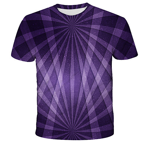

Men's Graphic Print T-shirt Street chic Exaggerated Daily Holiday Purple