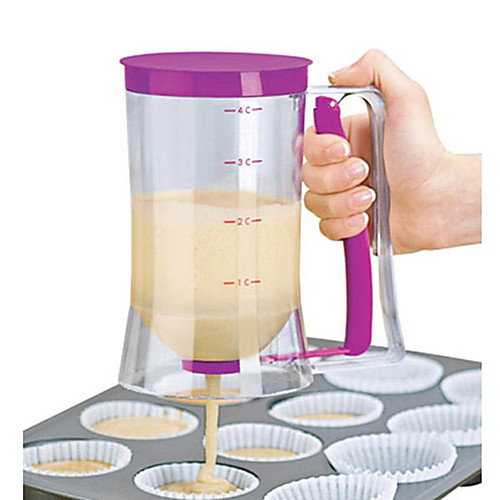 

900ml Batter Flour Paste Dispenser For Cupcakes Cookie Cake Muffins Measuring Cup Cream Speratator Pancake Batter Dispensers