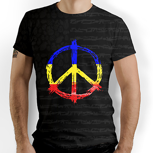 

Men's Graphic Print T-shirt Basic Daily Black