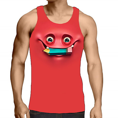 

Men's Graphic Print Tank Top Daily Red