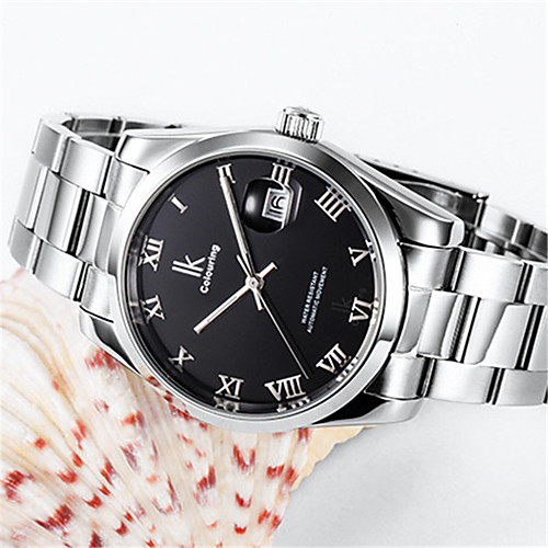 

Men's Mechanical Watch Automatic self-winding Stainless Steel 30 m Water Resistant / Waterproof Calendar / date / day Day Date Analog Fashion Cool - Black / Silver WhiteSilver Black One Year Battery