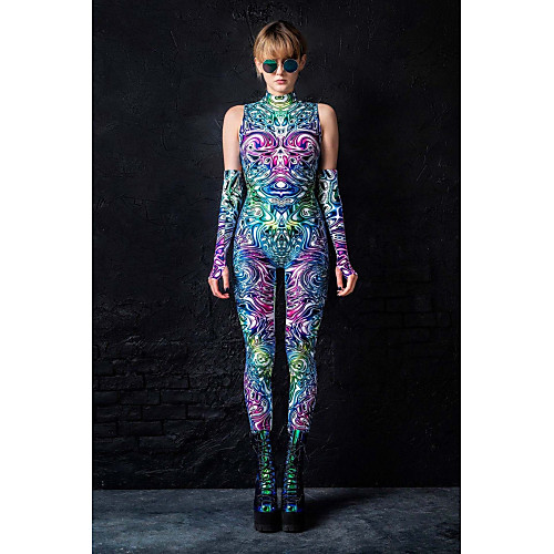 

Zentai Suits Catsuit Skin Suit Adults' Cosplay Costumes Ultra Sexy Women's Novelty Printing Halloween Masquerade / Gloves