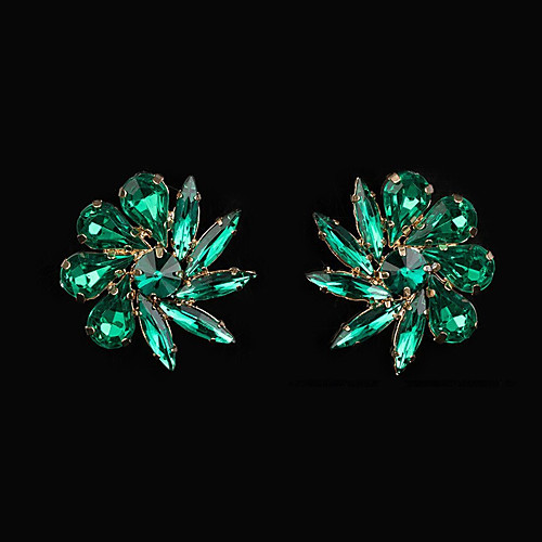

Women's AAA Cubic Zirconia Earrings Engraved Mini Stylish Luxury Gold Plated Earrings Jewelry White / Green For Wedding Daily 1 Pair