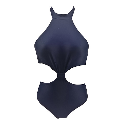 

Women's Halter Cheeky One-piece Swimwear Swimsuit - Solid Colored S M L Blue