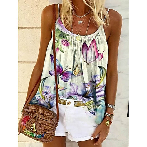 

Women's Blouse Floral Tops Halter Neck Daily Summer Blue Yellow Blushing Pink Light Green S M L XL 2XL 3XL 4XL 5XL