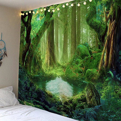 

Wall Tapestry Art Decor Blanket Curtain Picnic Tablecloth Hanging Home Bedroom Living Room Dorm Decoration Cartoon Fantasy Forrest House