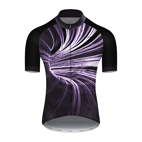 

21Grams Men's Short Sleeve Cycling Jersey Nylon Dark Purple Stripes Gradient 3D Bike Jersey Top Mountain Bike MTB Road Bike Cycling Quick Dry Breathable Sports Clothing Apparel / Micro-elastic