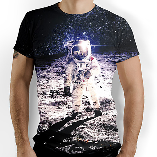 

Men's Graphic T-shirt Basic Elegant Daily Going out Black