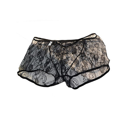 

Men's Print Boxers Underwear - Normal Low Waist Black Red One-Size