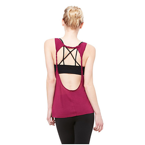 

Women's Tank Top Open Back Fashion White Black Fuchsia Light Blue Modal Yoga Running Fitness Vest / Gilet Sport Activewear Breathable Quick Dry Comfortable Stretchy