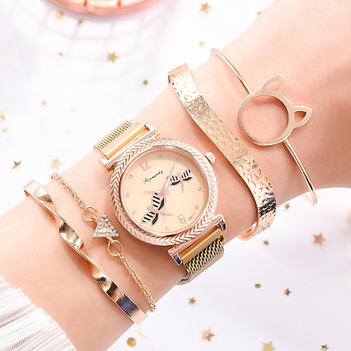 

Ladies Quartz Watches Elegant Fashion Black Blue Red Alloy Chinese Quartz Rose Gold Black Blue New Design Casual Watch 1 pc Analog One Year Battery Life