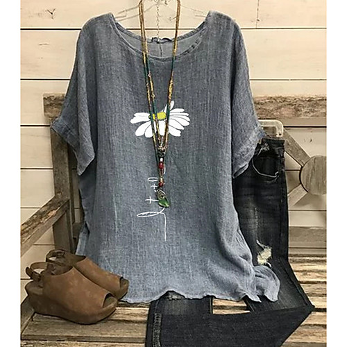 

Women's Geometric T-shirt Daily Gray