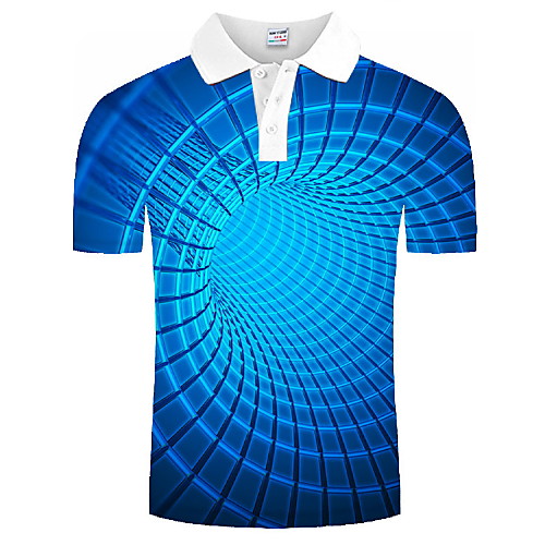 

Men's Graphic 3D Print Print Polo Daily Blue