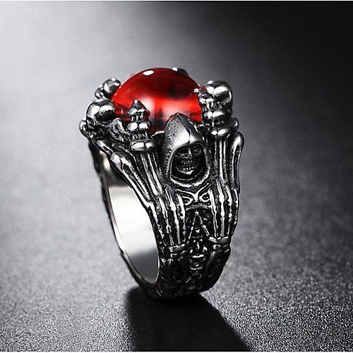 

Men's Ring Crystal 1pc Red Yellow Titanium Steel Stone Irregular Vintage Punk Halloween Party Evening Jewelry 3D Precious