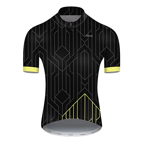 

21Grams Men's Short Sleeve Cycling Jersey Black / Yellow Bike Top Mountain Bike MTB Road Bike Cycling Breathable Sports Clothing Apparel / Micro-elastic