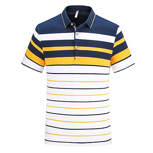 

Men's Striped Print Polo Daily Blue / Red / Yellow