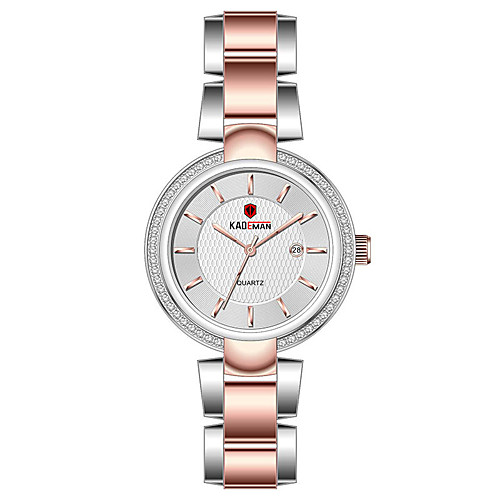 

Women's Steel Band Watches Casual Elegant Stainless Steel Quartz Rose Gold GoldenWhite White Water Resistant / Waterproof Calendar / date / day Analog