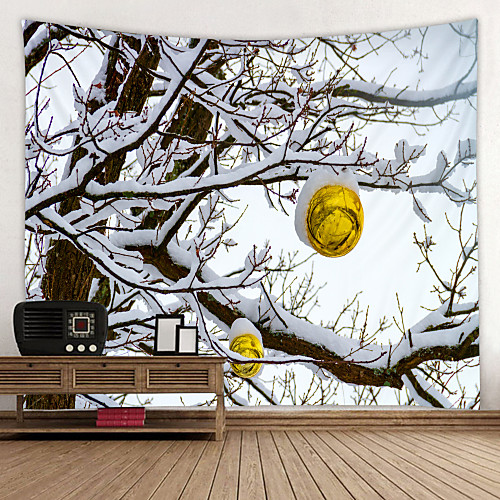 

Fresh and Natural Snow Scene Digital Printed Tapestry Decor Wall Art Tablecloths Bedspread Picnic Blanket Beach Throw Tapestries Colorful Bedroom Hall Dorm Living Room Hanging